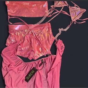 CUBEXX Pink Holographic Women’s Crop Top